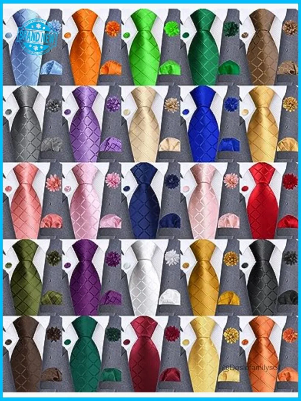Classic Formal Tie Set with Cufflinks and Lapel Pin Elegant Men's Accessories